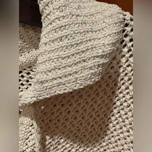 Joie Lace Up Open Stitch Pullover Sweater with Sequins - NWT - Picture 5 of 14